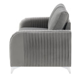 Wenona Gray Velvet Loveseat - Ornate Home