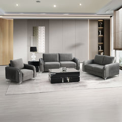 Wenona Gray Velvet Sofa - Ornate Home