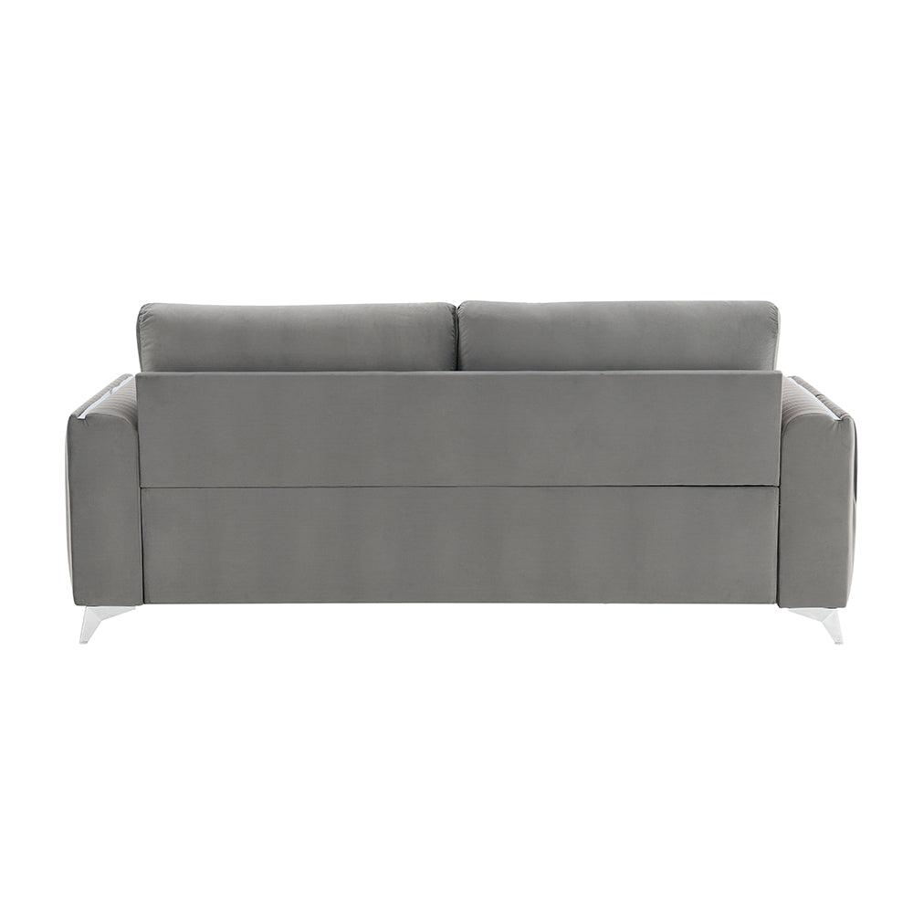 Wenona Gray Velvet Sofa - Ornate Home