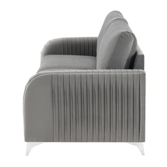 Wenona Gray Velvet Sofa - Ornate Home