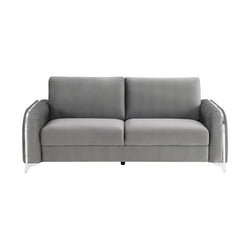 Wenona Gray Velvet Sofa - Ornate Home