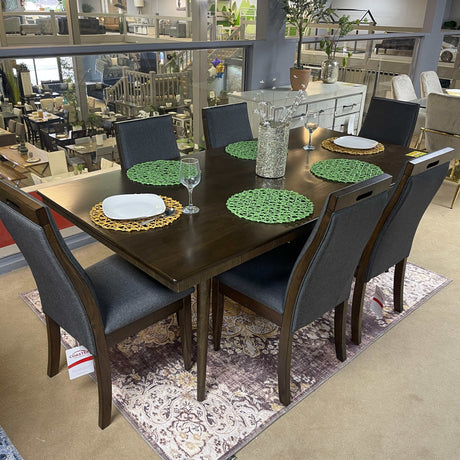 Wes Grey & Dark Walnut  7pc Rectangular Dining Room Set - Ornate Home