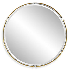 Wesley Brass Round Mirror - Ornate Home