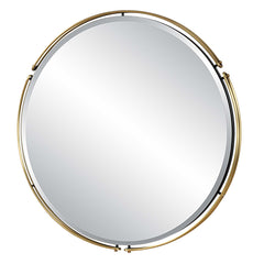 Wesley Brass Round Mirror - Ornate Home