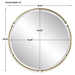 Wesley Brass Round Mirror - Ornate Home