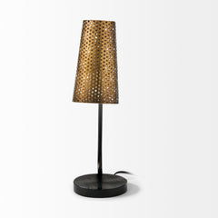 Wesley Gold/Black Perforated Metal Shade Table Lamp - Ornate Home