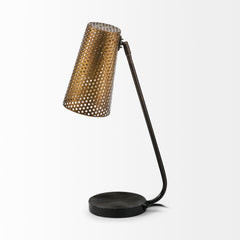 Wesley Gold/Black Perforated Metal Shade Table Lamp - Ornate Home