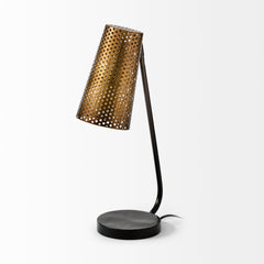 Wesley Gold/Black Perforated Metal Shade Table Lamp - Ornate Home
