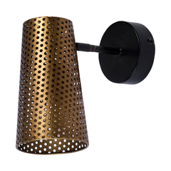 Wesley Gold Perforated Metal Cone Wall Sconce - Ornate Home