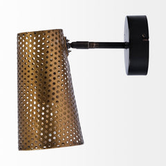 Wesley Gold Perforated Metal Cone Wall Sconce - Ornate Home