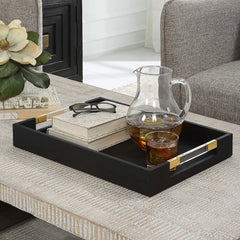 Wessex Black Shagreen Tray - Ornate Home