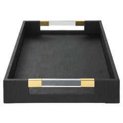 Wessex Black Shagreen Tray - Ornate Home