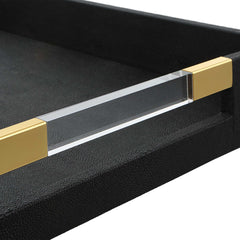 Wessex Black Shagreen Tray - Ornate Home
