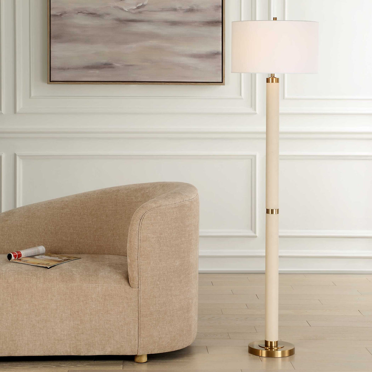Wessex White Floor Lamp - Ornate Home