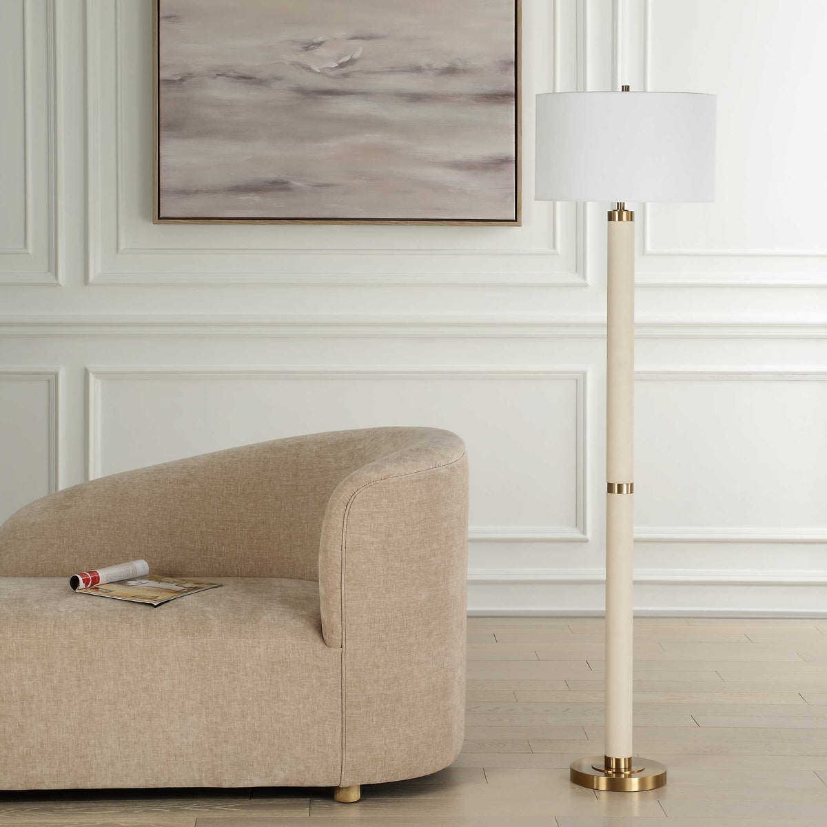 Wessex White Floor Lamp - Ornate Home