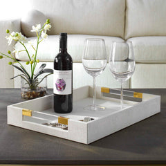 Wessex White Shagreen Tray - Ornate Home