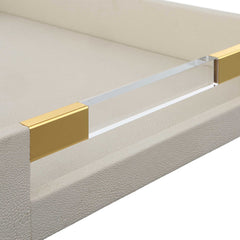 Wessex White Shagreen Tray - Ornate Home