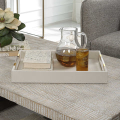 Wessex White Shagreen Tray - Ornate Home
