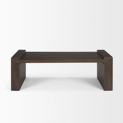 Wesson Dark Brown Wooden Rectangular Coffee Table - Ornate Home