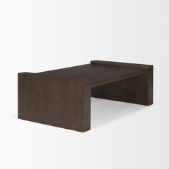 Wesson Dark Brown Wooden Rectangular Coffee Table - Ornate Home