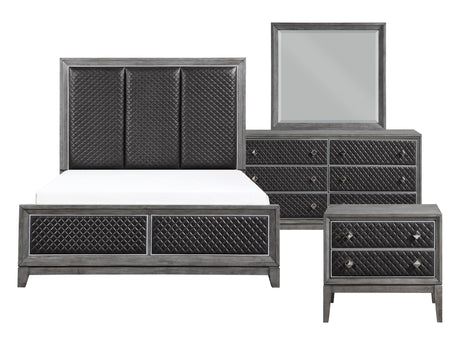 West End Wire-Brushed Gray 4-piece Queen Bedroom Set - Ornate Home