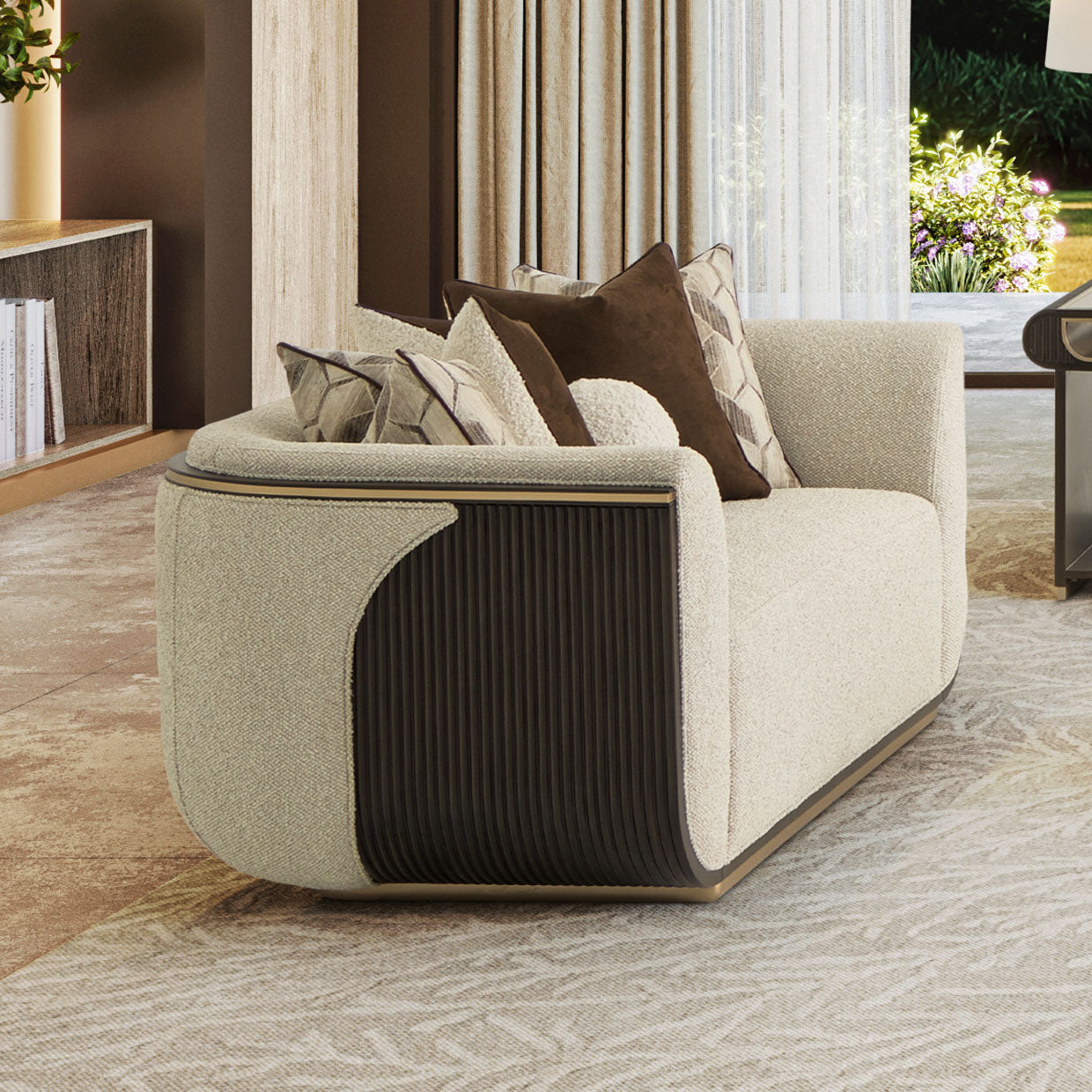 West Kensington Medium Espresso/Buff Loveseat - Ornate Home