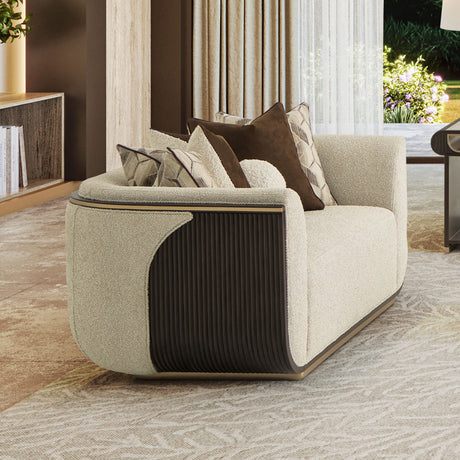 West Kensington Medium Espresso/Buff Loveseat - Ornate Home