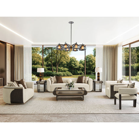 West Kensington Medium Espresso/Buff Loveseat - Ornate Home