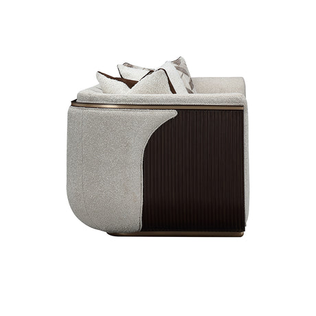 West Kensington Medium Espresso/Buff Sofa - Ornate Home