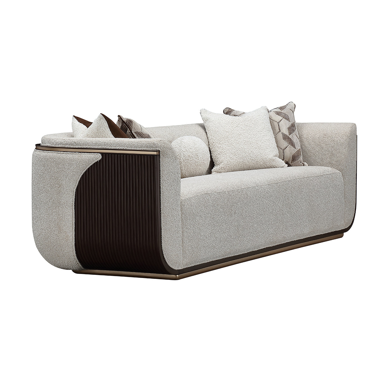 West Kensington Medium Espresso/Buff Sofa - Ornate Home