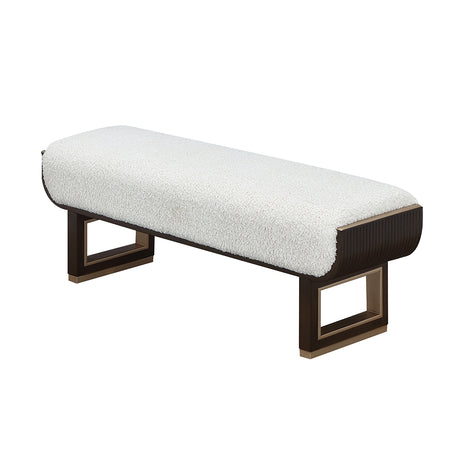 West Kensington Medium Espresso/Cream Puff Accent Bench - Ornate Home