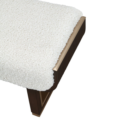 West Kensington Medium Espresso/Cream Puff Accent Bench - Ornate Home