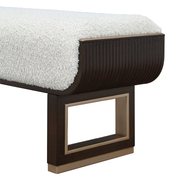West Kensington Medium Espresso/Cream Puff Accent Bench - Ornate Home