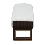 West Kensington Medium Espresso/Cream Puff Accent Bench - Ornate Home