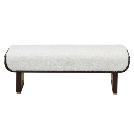 West Kensington Medium Espresso/Cream Puff Accent Bench - Ornate Home