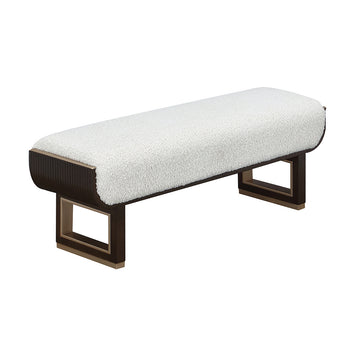West Kensington Medium Espresso/Cream Puff Accent Bench - Ornate Home
