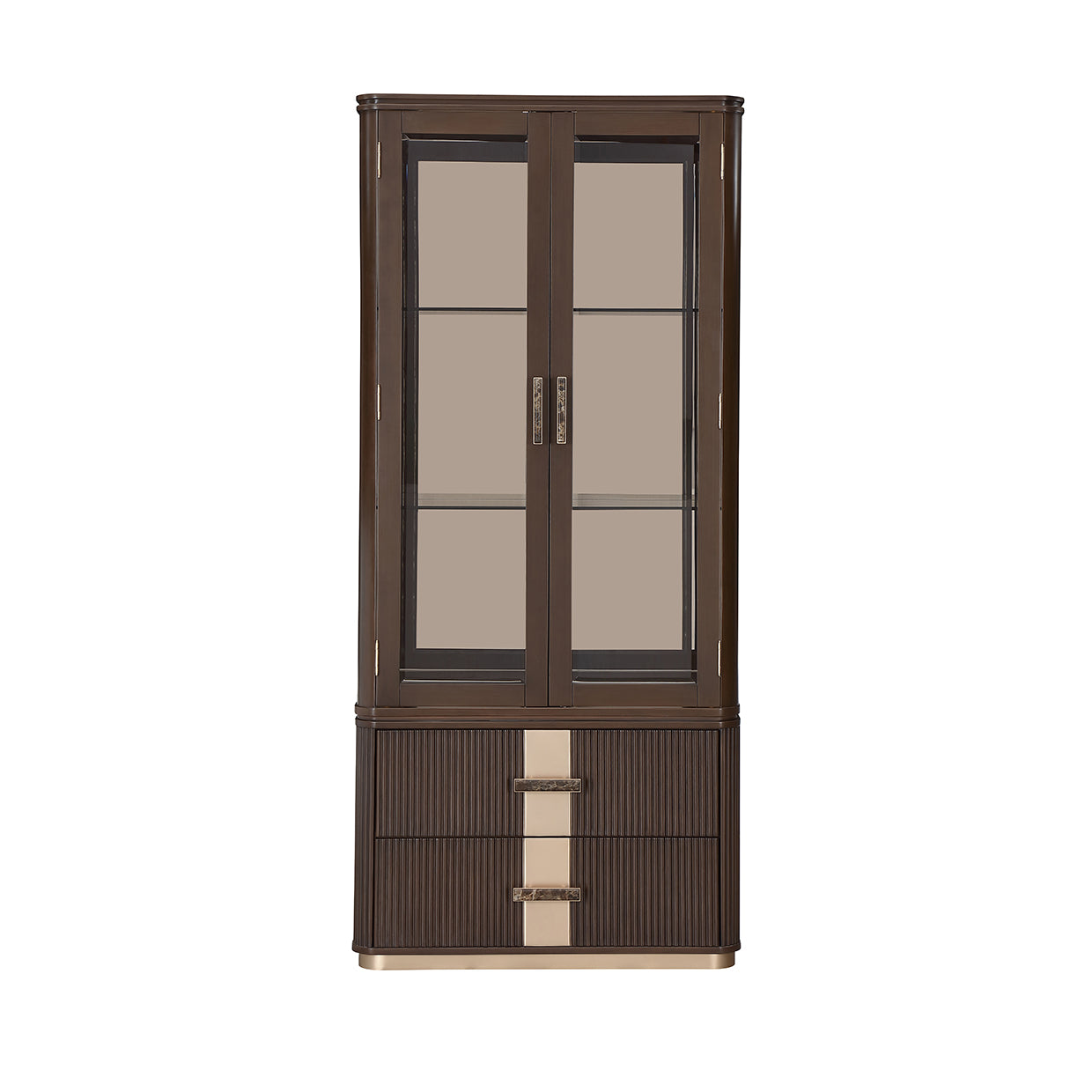 West Kensington Medium Espresso Display Cabinet - Ornate Home