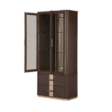 West Kensington Medium Espresso Display Cabinet - Ornate Home