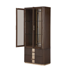 West Kensington Medium Espresso Display Cabinet - Ornate Home