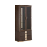 West Kensington Medium Espresso Display Cabinet - Ornate Home
