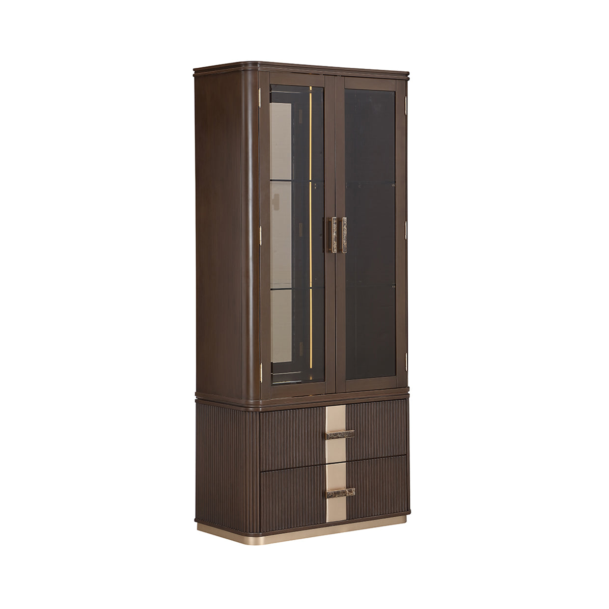 West Kensington Medium Espresso Display Cabinet - Ornate Home
