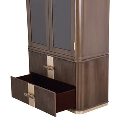 West Kensington Medium Espresso Display Cabinet - Ornate Home