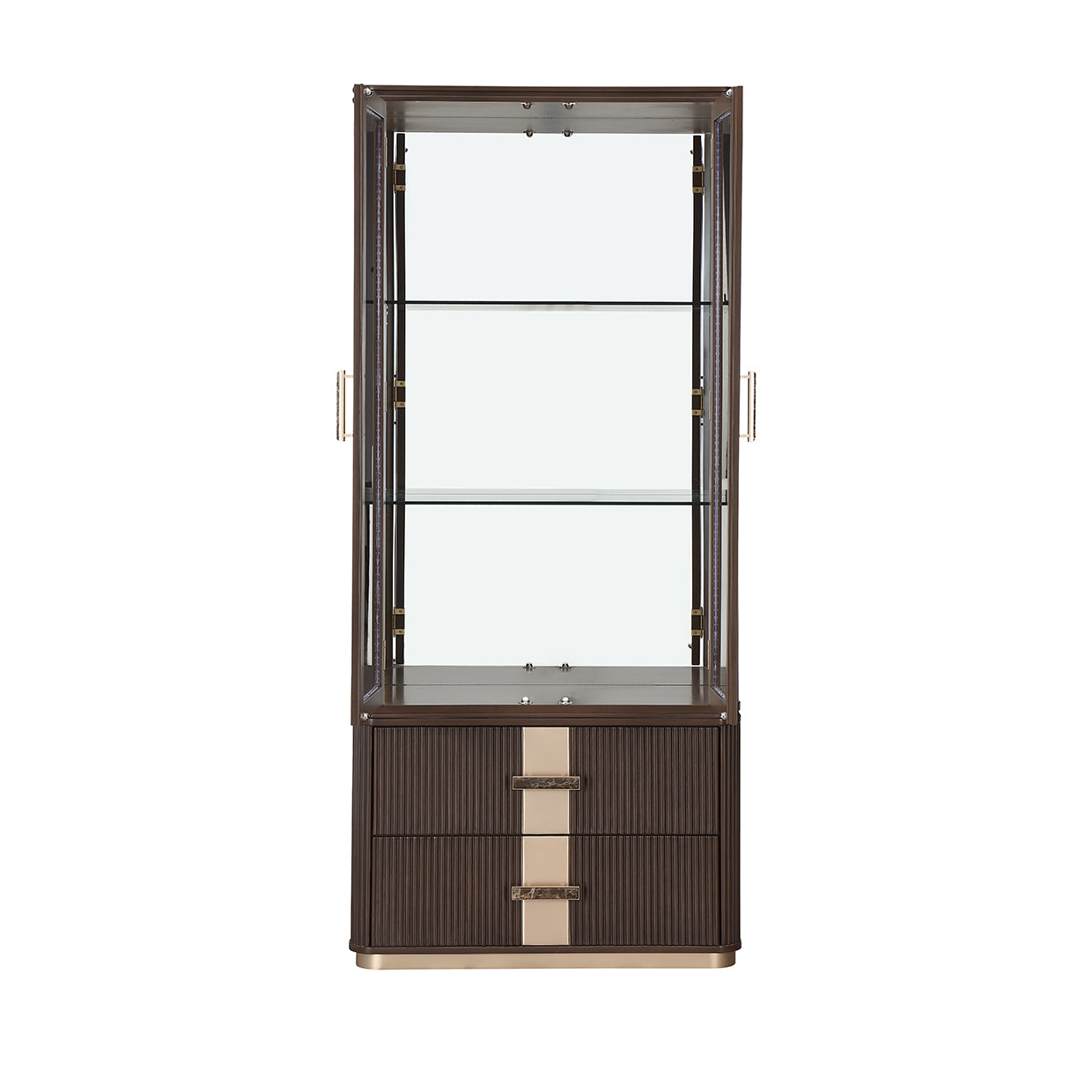 West Kensington Medium Espresso Display Cabinet - Ornate Home