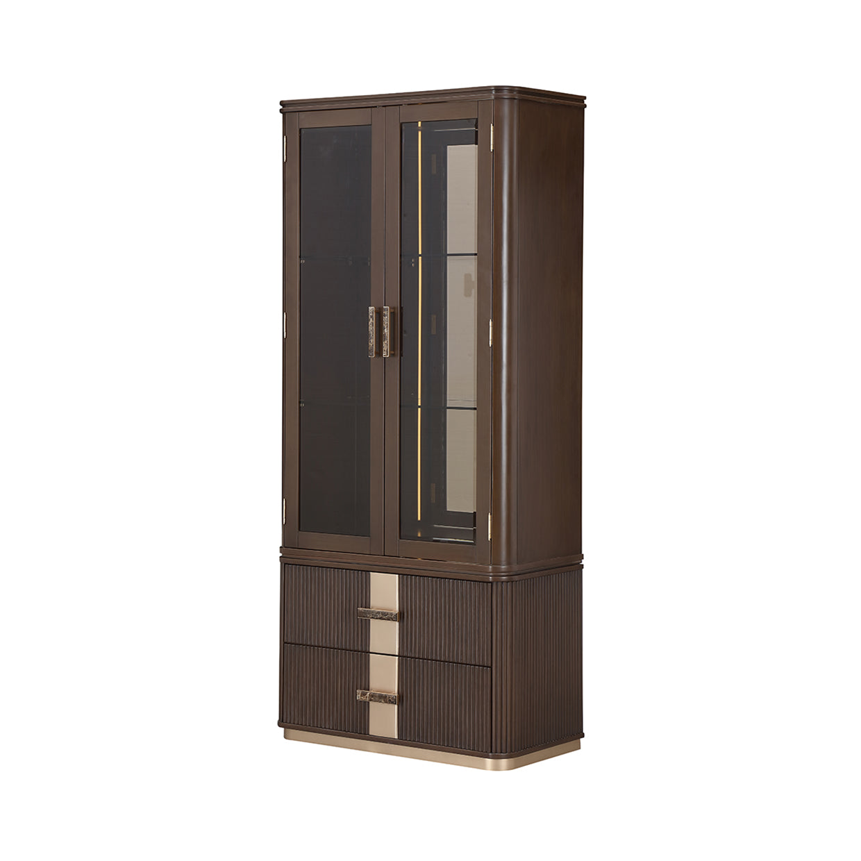 West Kensington Medium Espresso Display Cabinet - Ornate Home