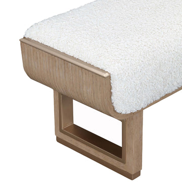 West Kensington Sea Salt Caramel/Cream Puff Accent Bench - Ornate Home