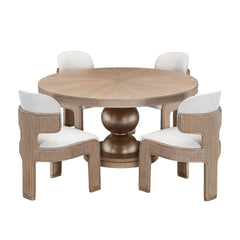 West Kensington Sea Salt Caramel Round Dining Table - Ornate Home