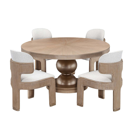 West Kensington Sea Salt Caramel Round Dining Table - Ornate Home