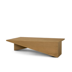 West Light Brown Oak Wood Rectangular Coffee Table - Ornate Home