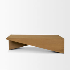West Light Brown Oak Wood Rectangular Coffee Table - Ornate Home