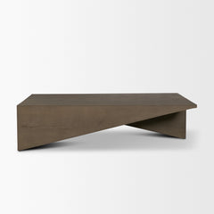 West Medium Brown Oak Wood Rectangular Coffee Table - Ornate Home